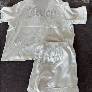 Juicy Couture White Satin Sleepwear Set